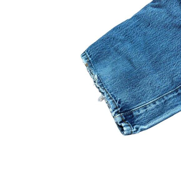 Vintage Y2K Levi’s 501 Blue Denim Distressed Jeans Button Fly Actual 36x28.5 - Picture 9 of 16